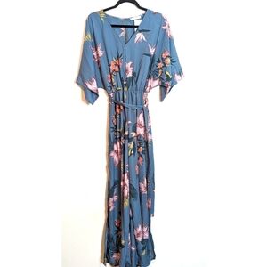 Floral Kimono Style Jumpsuit